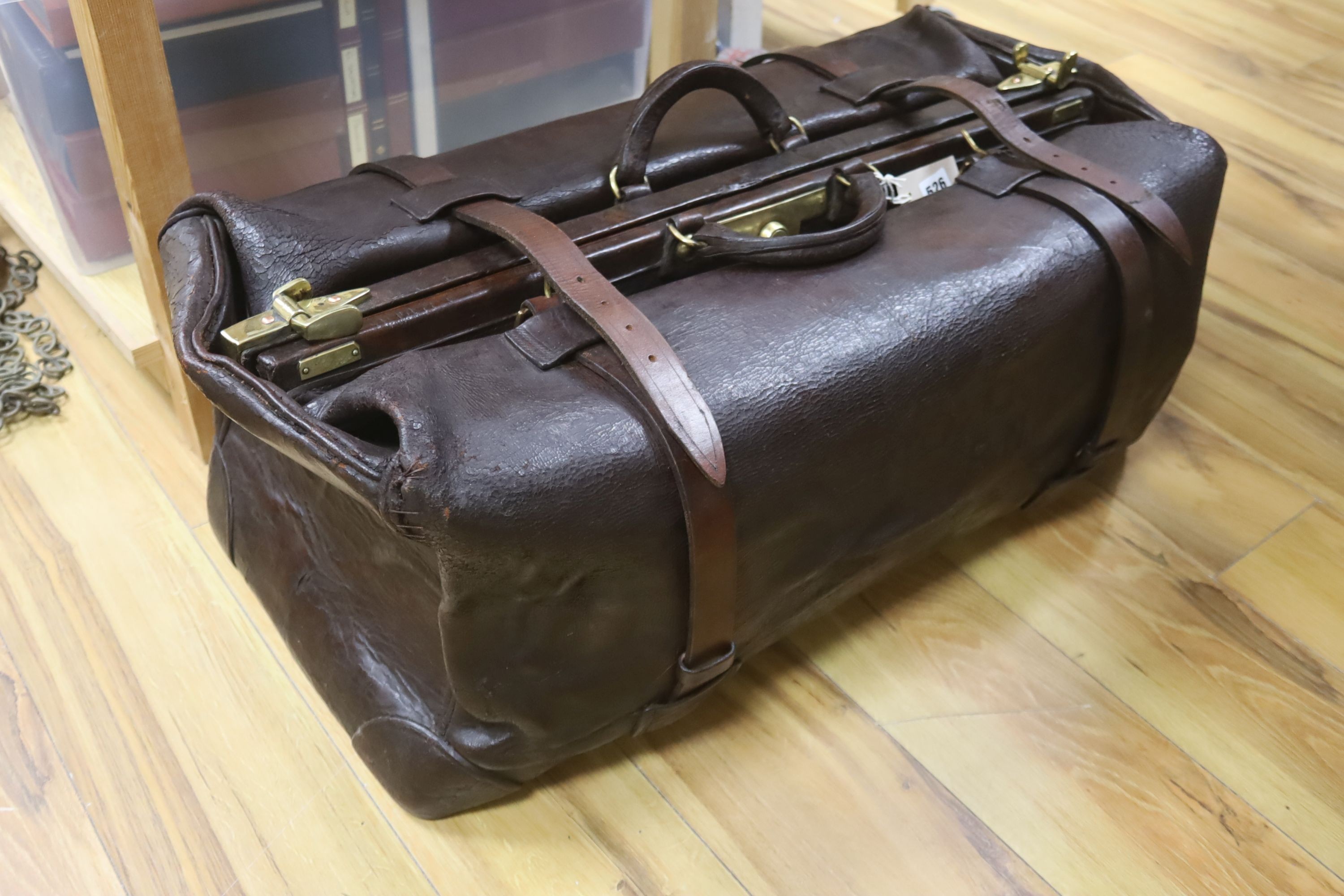 A Finnigan's Manchester motoring Gladstone bag - oversized. Circa 1910, 81cm long